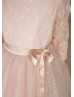 Dusty Pink Lace Tulle Flower Girl Dress